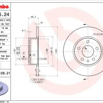 Kočioni disk BREMBO 08.3126.21