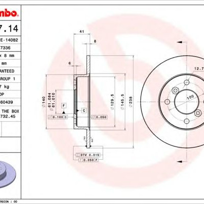 Kočioni disk BREMBO 08.3147.14