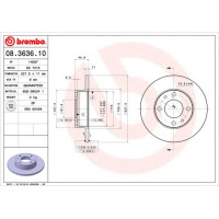 Kočioni disk BREMBO 08.3636.10