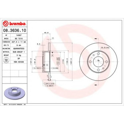 Kočioni disk BREMBO 08.3636.10