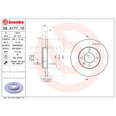 Kočioni disk BREMBO 08.4177.10