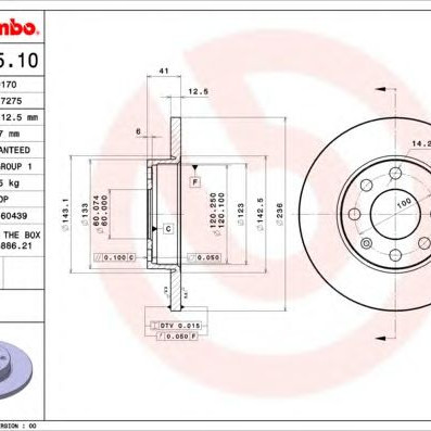 Kočioni disk BREMBO 08.4475.10