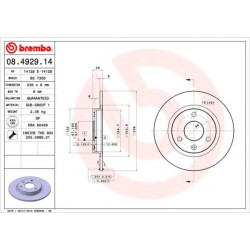 Kočioni disk BREMBO 08.4929.14