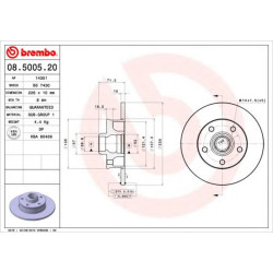 Kočioni disk BREMBO 08.5005.20