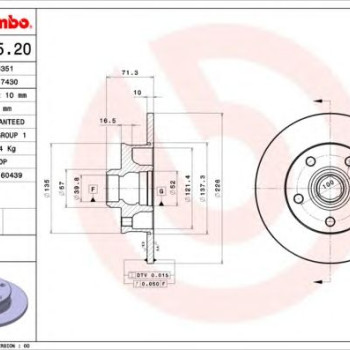 Kočioni disk BREMBO 08.5005.20