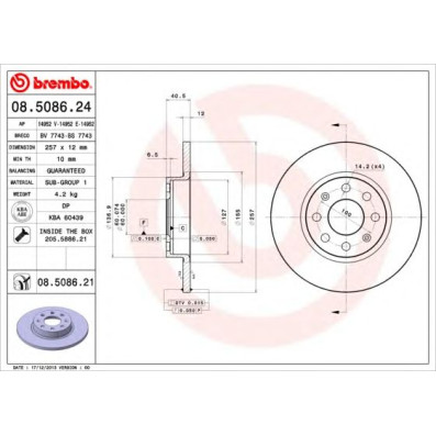 Kočioni disk BREMBO 08.5086.24