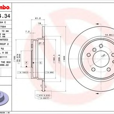 Kočioni disk BREMBO 08.5174.34