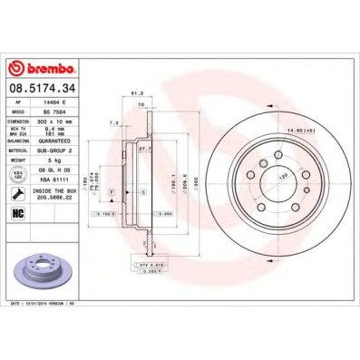 Kočioni disk BREMBO 08.5174.34