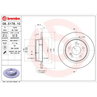 Kočioni disk BREMBO 08.5178.10