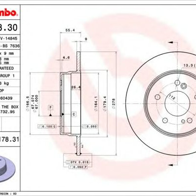 Kočioni disk BREMBO 08.5178.31