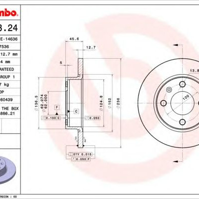 Kočioni disk BREMBO 08.5243.24