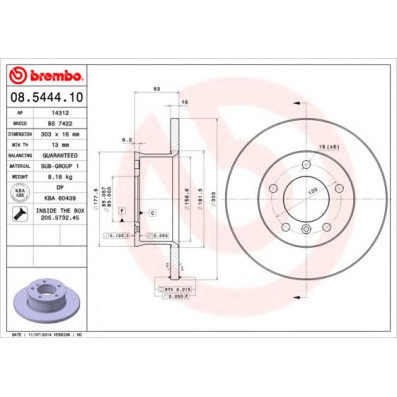 Kočioni disk BREMBO 08.5444.10