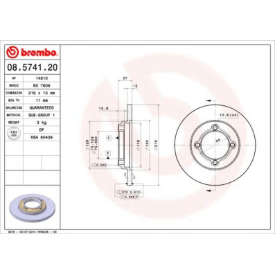 Kočioni disk Brembo 08.5741.20