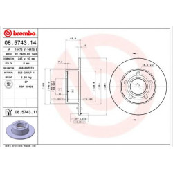 Kočioni disk BREMBO 08.5743.11