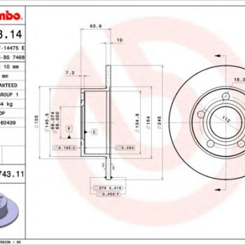 Kočioni disk BREMBO 08.5743.11