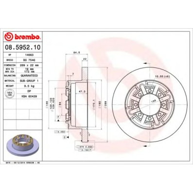 Kočioni disk BREMBO 08.5952.10