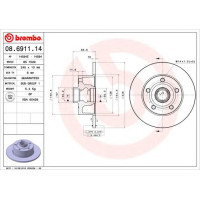 Kočioni disk BREMBO 08.6911.14