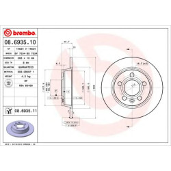 Kočioni disk BREMBO 08.6935.11