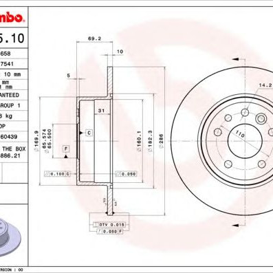 Kočioni disk BREMBO 08.7015.10