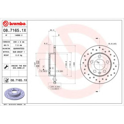 Kočioni disk BREMBO 08.7165.1X