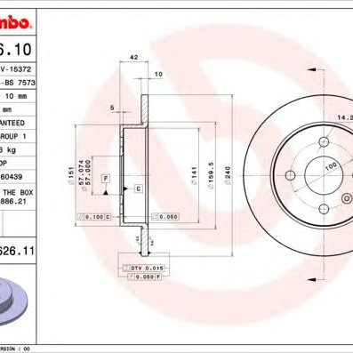 Kočioni disk BREMBO 08.7626.10