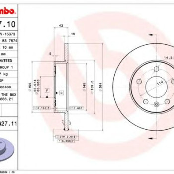 Kočioni disk BREMBO 08.7627.11