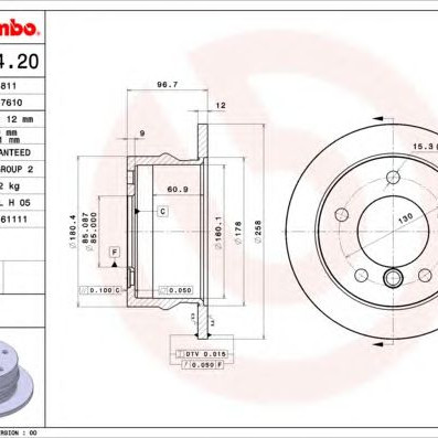 Kočioni disk BREMBO 08.7724.20