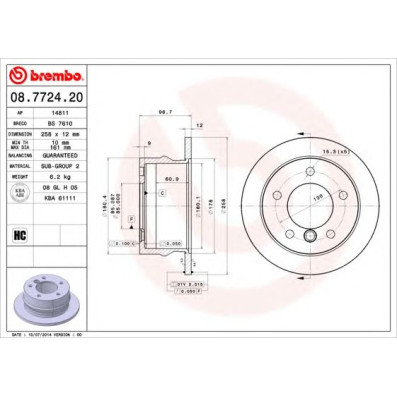 Kočioni disk BREMBO 08.7724.20