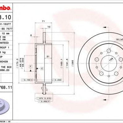 Kočioni disk BREMBO 08.7768.10