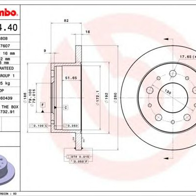 Kočioni disk BREMBO 08.8094.40