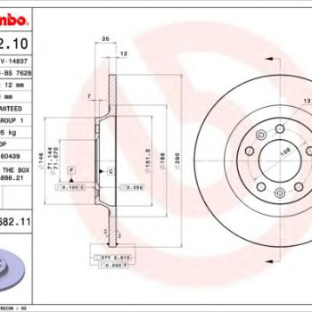 Kočioni disk BREMBO 08.8682.11