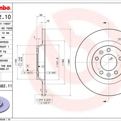 Kočioni disk BREMBO 08.8682.11