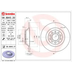 Kočioni disk BREMBO 08.8843.21