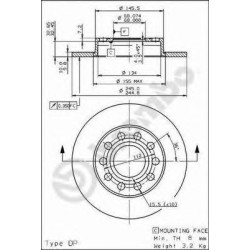 Kočioni disk BREMBO 08.9136.11