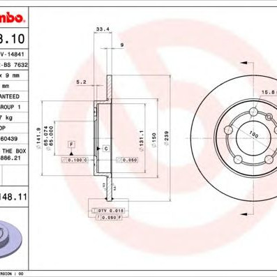 Kočioni disk BREMBO 08.9148.10