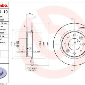 Kočioni disk BREMBO 08.9466.10