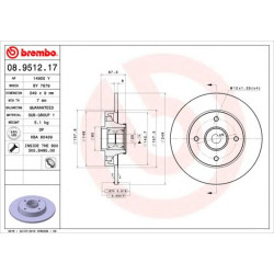Kočioni disk BREMBO 08.9512.17