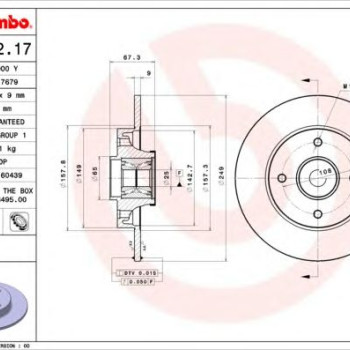 Kočioni disk BREMBO 08.9512.17