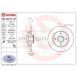 Kočioni disk BREMBO 08.9512.27