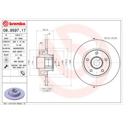 Kočioni disk BREMBO 08.9597.17