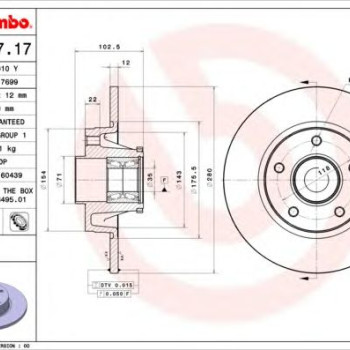 Kočioni disk BREMBO 08.9597.17
