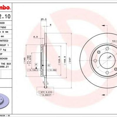 Kočioni disk BREMBO 08.9602.10