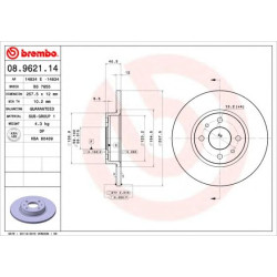 Kočioni disk BREMBO 08.9621.14