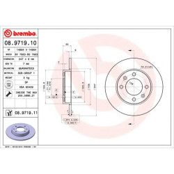 Kočioni disk BREMBO 08.9719.11