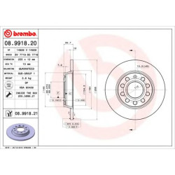 Kočioni disk BREMBO 08.9918.21