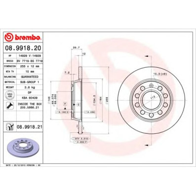 Kočioni disk BREMBO 08.9918.21