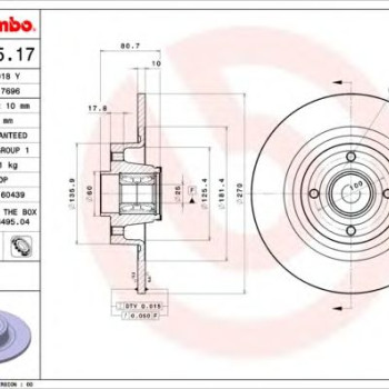 Kočioni disk BREMBO 08.A135.17