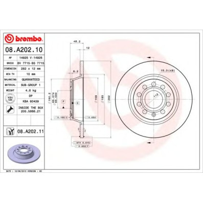 Kočioni disk BREMBO 08.A202.11