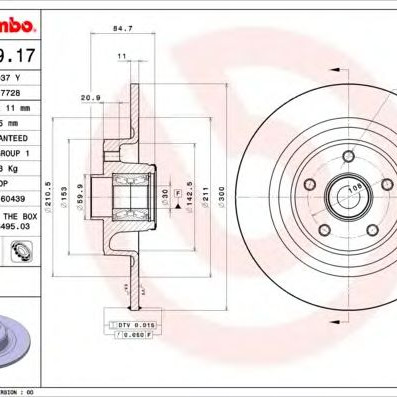 Kočioni disk BREMBO 08.A239.17