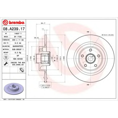 Kočioni disk BREMBO 08.A239.17